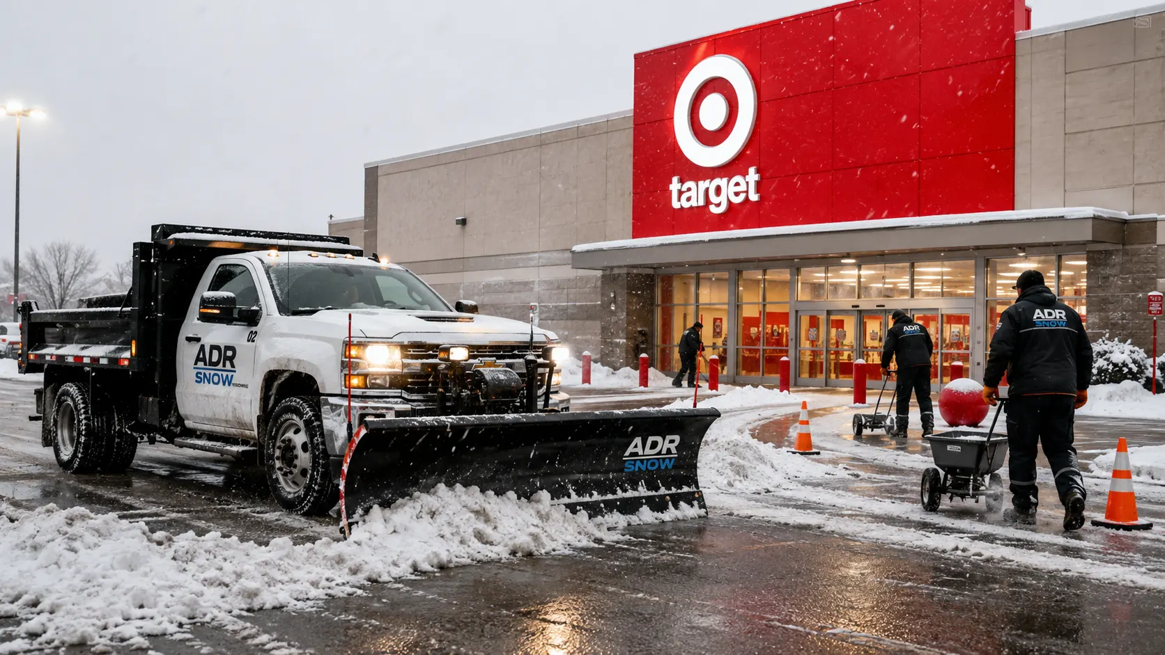 ADR Snow crew and truck servicing Target